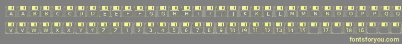Floppydisk Font – Yellow Fonts on Gray Background