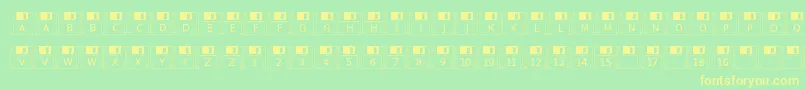 Floppydisk Font – Yellow Fonts on Green Background