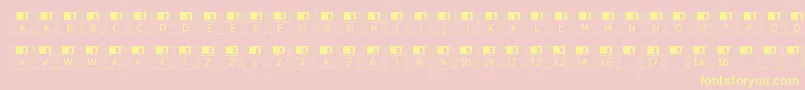 Fonte Floppydisk – fontes amarelas em um fundo rosa