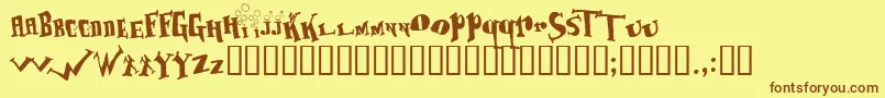 Baboonjazzbassoon Font – Brown Fonts on Yellow Background