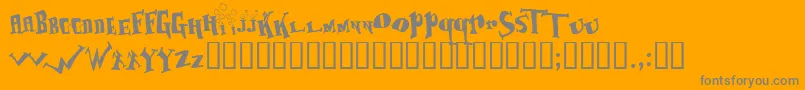 Baboonjazzbassoon-Schriftart – Graue Schriften auf orangefarbenem Hintergrund