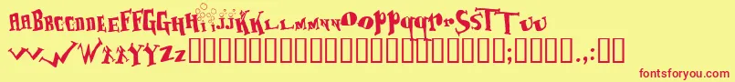 Baboonjazzbassoon Font – Red Fonts on Yellow Background