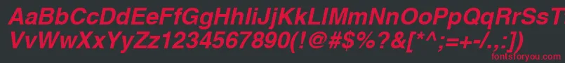 HelveticaCyrillicBoldOblique Font – Red Fonts on Black Background