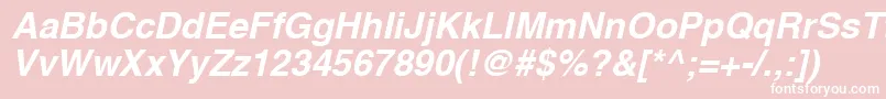 HelveticaCyrillicBoldOblique Font – White Fonts on Pink Background