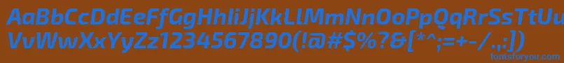 フォントExo2.0Bolditalic – 茶色の背景に青い文字