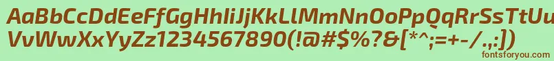 Exo2.0Bolditalic Font – Brown Fonts on Green Background