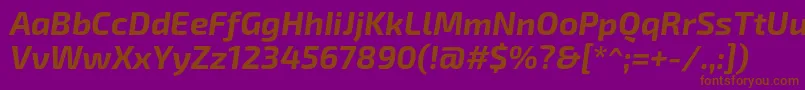 Exo2.0Bolditalic-fontti – ruskeat fontit violetilla taustalla