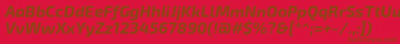 Exo2.0Bolditalic Font – Brown Fonts on Red Background
