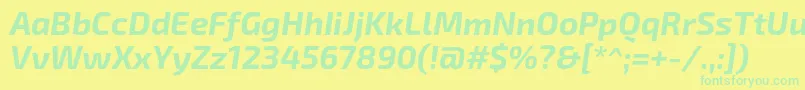 Exo2.0Bolditalic Font – Green Fonts on Yellow Background