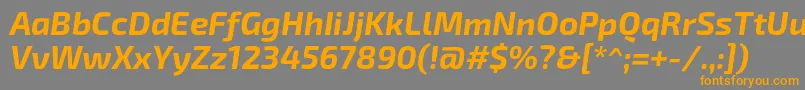 Exo2.0Bolditalic-Schriftart – Orangefarbene Schriften auf grauem Hintergrund