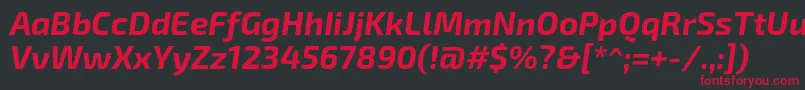Exo2.0Bolditalic Font – Red Fonts on Black Background