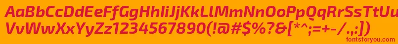 Exo2.0Bolditalic Font – Red Fonts on Orange Background