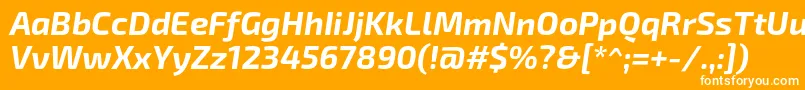 フォントExo2.0Bolditalic – オレンジの背景に白い文字
