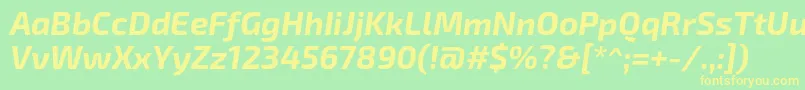 Exo2.0Bolditalic Font – Yellow Fonts on Green Background