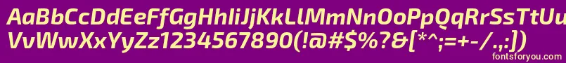 Exo2.0Bolditalic Font – Yellow Fonts on Purple Background