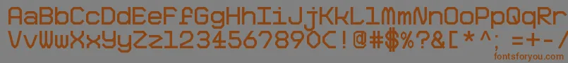 フォントBigPixelDemo – 茶色の文字が灰色の背景にあります。