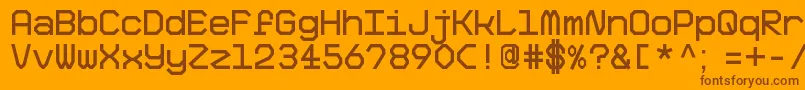 BigPixelDemo-Schriftart – Braune Schriften auf orangefarbenem Hintergrund