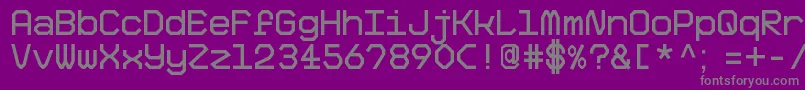BigPixelDemo-Schriftart – Graue Schriften auf violettem Hintergrund