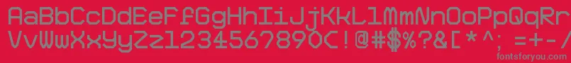 Fonte BigPixelDemo – fontes cinzas em um fundo vermelho