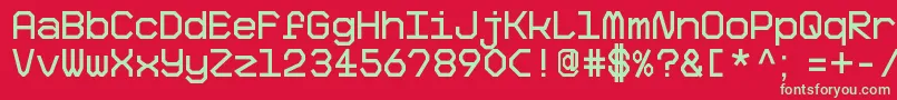 BigPixelDemo-fontti – vihreät fontit punaisella taustalla