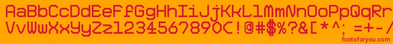 Шрифт BigPixelDemo – красные шрифты на оранжевом фоне