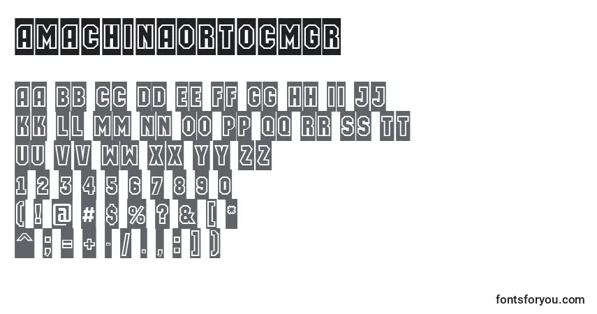 Fuente AMachinaortocmgr - alfabeto, números, caracteres especiales