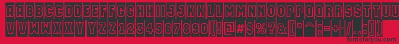 フォントAMachinaortocmgr – 赤い背景に黒い文字