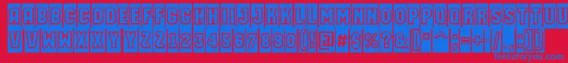 AMachinaortocmgr Font – Blue Fonts on Red Background
