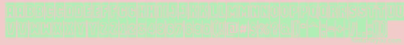 AMachinaortocmgrフォントについての詳細 フォントAMachinaortocmgr – ピンクの背景に緑の文字