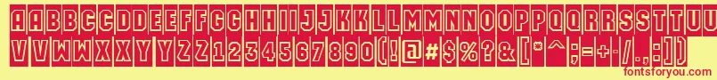 AMachinaortocmgr Font – Red Fonts on Yellow Background