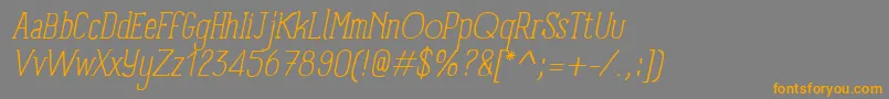 PanforteSerifLightItalic-Schriftart – Orangefarbene Schriften auf grauem Hintergrund