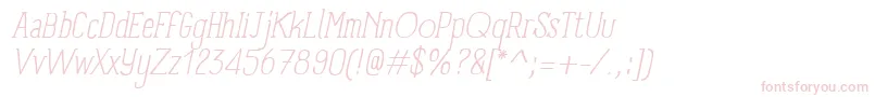 Saiba mais sobre a fonte PanforteSerifLightItalic Fonte PanforteSerifLightItalic – fontes rosa em um fundo branco