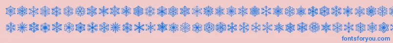 FauxSnowBrk-Schriftart – Blaue Schriften auf rosa Hintergrund