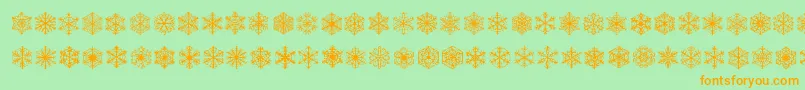 FauxSnowBrk Font – Orange Fonts on Green Background