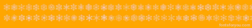 FauxSnowBrk Font – Pink Fonts on Orange Background