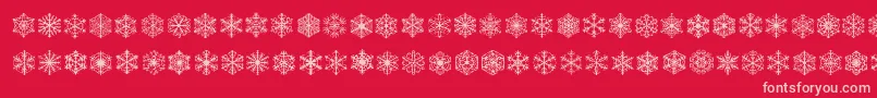FauxSnowBrk Font – Pink Fonts on Red Background