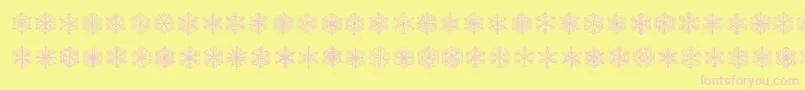 FauxSnowBrk Font – Pink Fonts on Yellow Background