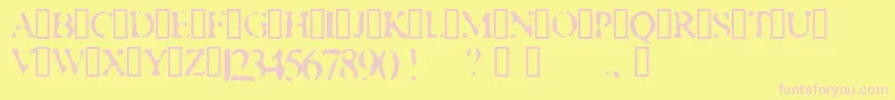 MustyPrivates-fontti – vaaleanpunaiset fontit keltaisella taustalla