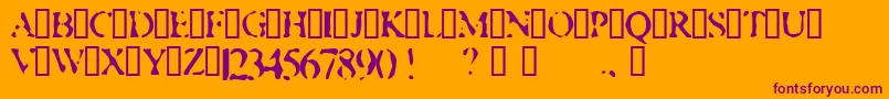 MustyPrivates-Schriftart – Violette Schriften auf orangefarbenem Hintergrund