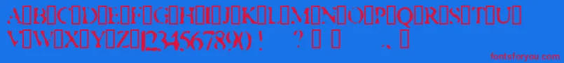 MustyPrivates-fontti – punaiset fontit sinisellä taustalla