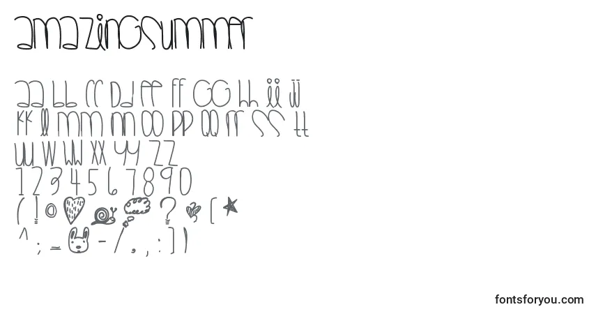 Шрифт Amazingsummer – алфавит, цифры, специальные символы