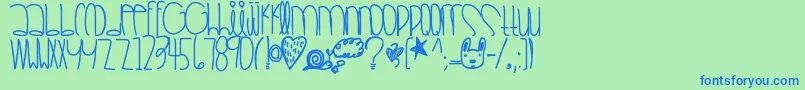 Amazingsummer Font – Blue Fonts on Green Background