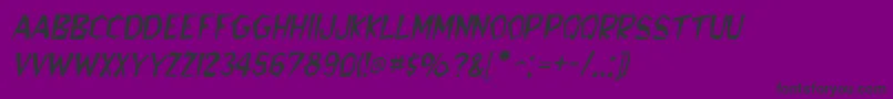 フォントBedrockItalic – 紫の背景に黒い文字