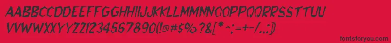 BedrockItalic-Schriftart – Schwarze Schriften auf rotem Hintergrund