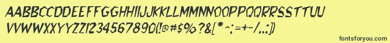 BedrockItalic Font – Black Fonts on Yellow Background