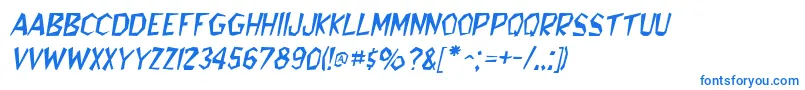Шрифт BedrockItalic – синие шрифты на белом фоне