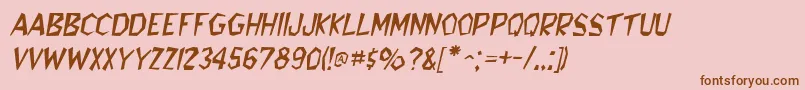 BedrockItalic Font – Brown Fonts on Pink Background