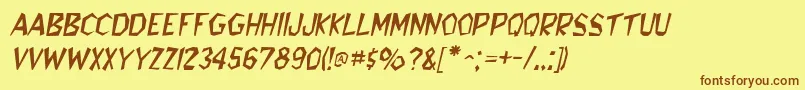 BedrockItalic Font – Brown Fonts on Yellow Background