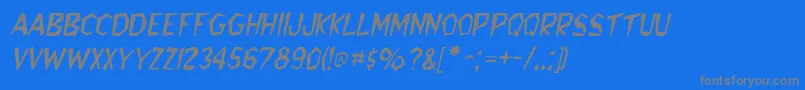 BedrockItalic-Schriftart – Graue Schriften auf blauem Hintergrund