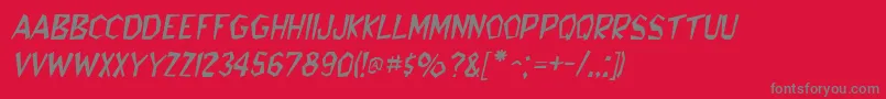 BedrockItalic Font – Gray Fonts on Red Background